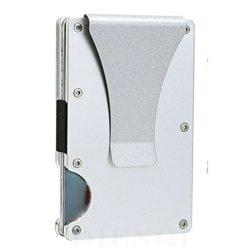 Minimalist Slim RFID Blocking Wallet For Men - Light Weight, Durable & Compact- Aluminum Wallet With Money Clip (Black)